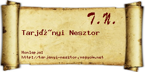 Tarjányi Nesztor névjegykártya